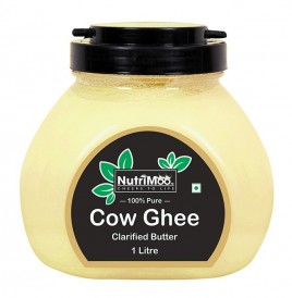 Nutrimoo Cow Ghee Clarified Butter  Plastic Jar  1 litre